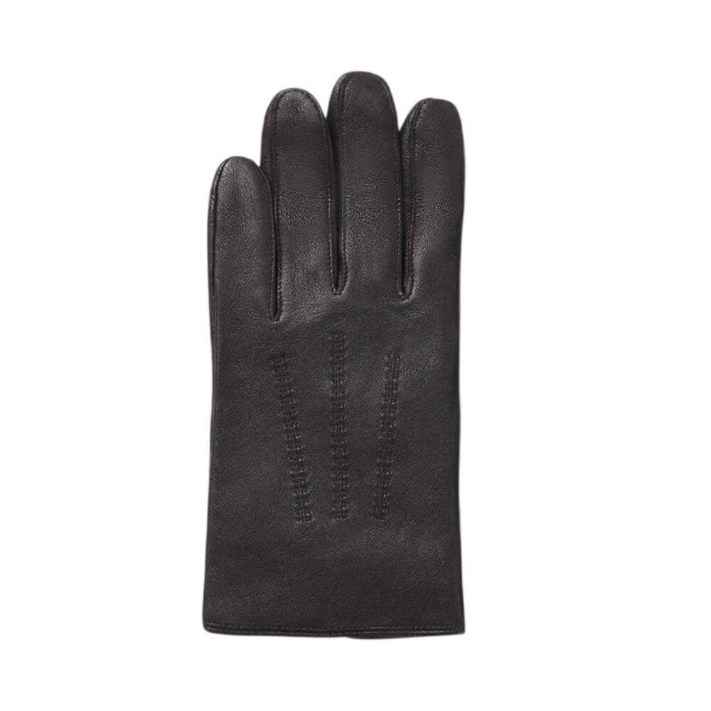 Boss Mens Hainz Me Fleece Leather Gloves / Medium Brown